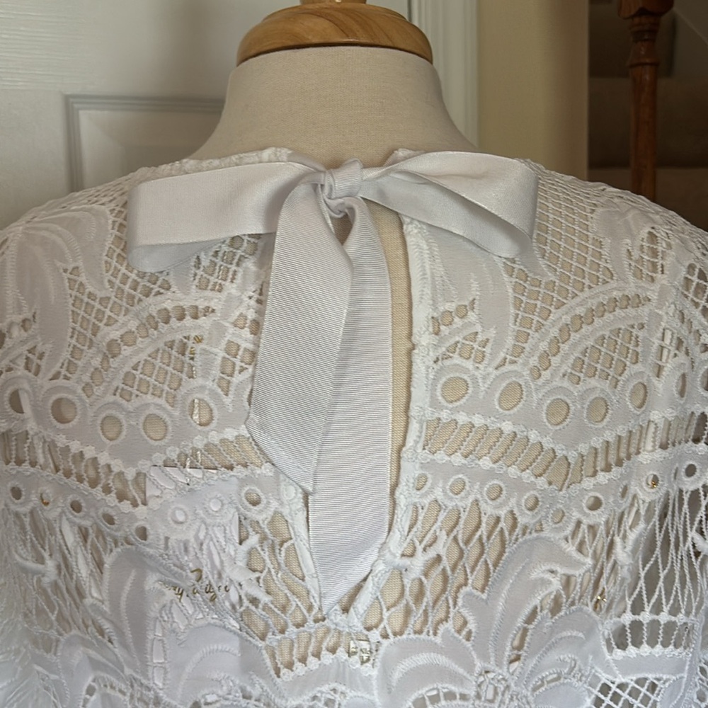 Lilly Pulitzer Oaklynn Tunic - Resort White Palms In Paradise Lace - Picture 9 of 12